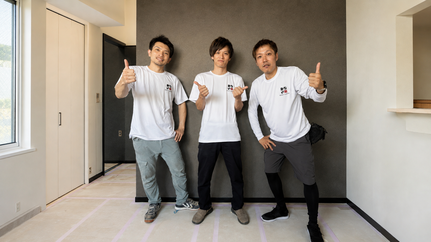 ROOT EARTHの施工スタッフ3名